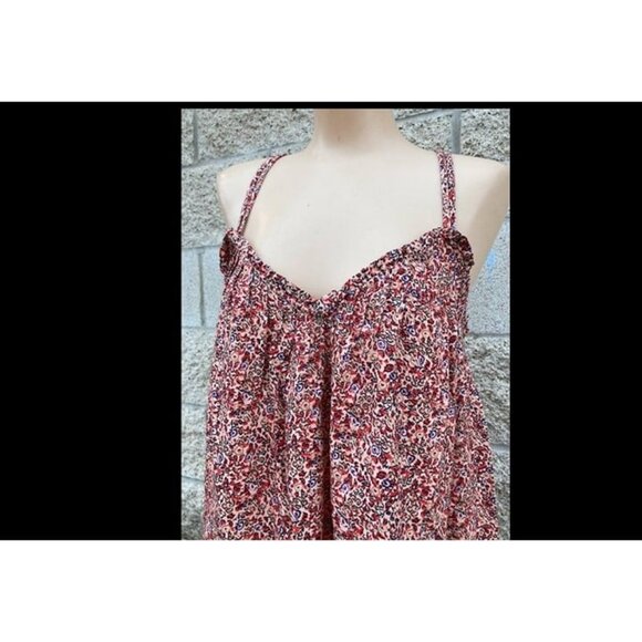 Universal Thread Women's Sleeveless Short Pintuck Mini Dress Pink Floral Small - Picture 3 of 7